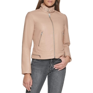 Women stylish cow leather jacket classic biker look premium quality leather fashionable winter <b>coat</b> - Product Image 2