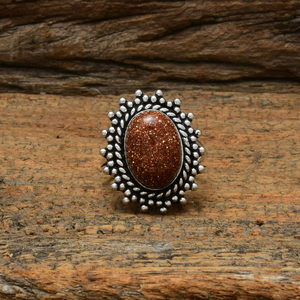 Bague en pierre de soleil dorée naturelle, argent 925, bijoux faits à la main, bague bohème, cadeau pour femme - Product Image 2