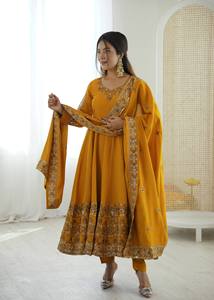 Nouveau à la mode indien pakistanais Top vente dernier concepteur naturel taille femmes tenue décontractée traditionnelle à manches longues costume - Product Image 3