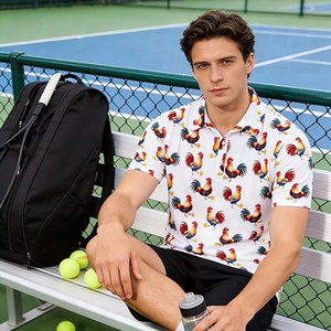 <b>Funny</b> Rooster <b>Golf</b> Polo <b>Shirts</b> New Arrival High Quality Polyester Quick Dry Customizable Unisex Sublimation Sports Polo Uniform - Product Image 4