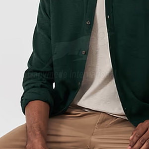 Classic Men's Solid Knitted Flannel T-Shirt-Soft Comfortable Fabric Long Sleeve Regular Fit Eco-Friendly Breathable Casual Wear - Product Image 6