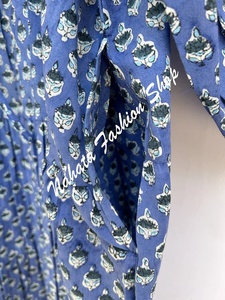 Nouvelle Arrivée Élégant Floral Bleu Noir Motif Imprimé Femmes Mini Maxi Robe Pour Les Femmes - Product Image 6
