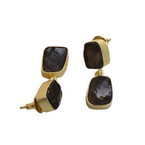Aretes de Aro de Latón al por Mayor, Joyería de Piedras Preciosas Naturales Auténticas, Textura Mate de Latón, Sin Níquel, Duraderos, Perfectos para Pedidos al por Mayor - Product Image 6