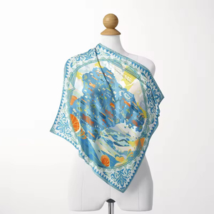 Wholesale Custom Logo <b>Silk</b> Bandana <b>Scarf</b> Printed <b>Square</b> Outdoor High Quality Unisex All Season Fashion Multicolor - Product Image 2