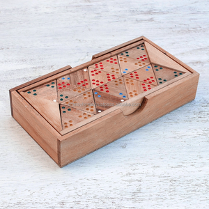 Juego de dominó de madera Trio Domino Set para niños y adultos Fiesta de cumpleaños y divertidos desafíos cerebrales Juego de dominó entretenido - Product Image 4