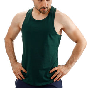 Débardeur de sport personnalisé pour hommes, séchage rapide, dos nageur, 100 % polyester, anti-rétrécissement, sans manches, col rond, uni, décontracté, pour fitness - Product Image 2