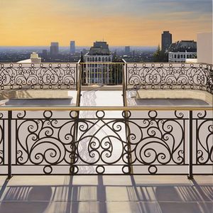 Barandilla de Escalera Moderna de Hierro Forjado, Diseño Personalizado, Balaustres Decorativos de Hierro Negro Forjado a Mano para Escaleras Interiores Elegantes - Product Image 3