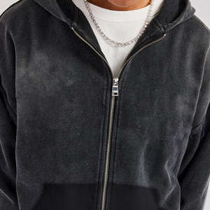 Survêtements personnalisés pour hommes, streetwear, 100% coton, effet délavé au soleil, ensemble sweat à capuche zippé et pantalon de survêtement pour hommes - Product Image 5