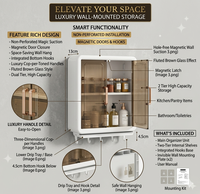 Armoire de rangement classique en plastique écologique de qualité supérieure avec porte magnétique à fermeture adhésive pour cuisine et salle de bain |   Maquillage 3 couches compatible lave-vaisselle