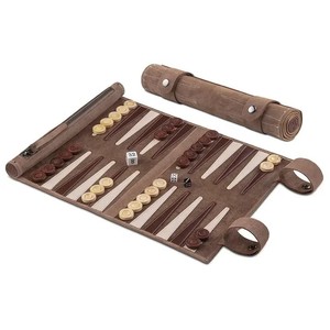 Premium Quality Durable Eco-Friendly PU Leather <b>Backgammon</b> <b>Set</b> with Customized Logo-Luxurious Wedding Gift - Product Image 1