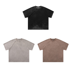 เสื้อยืดแขนสั้นสีเทาทรงโอเวอร์ไซส์สำหรับผู้ชาย ผ้าฝ้ายเจอร์ซีย์ 100% สีพื้น สวมใส่สบาย คอกลม ระบายอากาศได้ดี ทรงหลวม เสื้อยืดผู้ชาย - Product Image 6