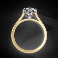 Bague solitaire ronde en moissanite créée en laboratoire, en alliage plaqué argent sterling 925, bague de fiançailles avec pierre précieuse, coupe 7 mm, style traditionnel