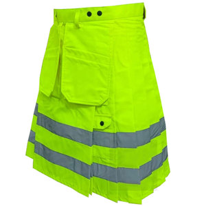 Kilts pour hommes vert fluorescent haute visibilité pour pompiers, en vente - Product Image 3