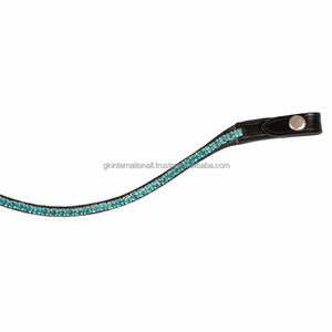 Banda Frontal de Cuero Inglés Personalizada de la Mejor Calidad, con Cristales y Pedrería Decorativa, para Montar a Caballo al Aire Libre - Product Image 6