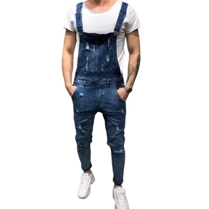 Overoles de Mezclilla Rectos Premium para Hombre, Ropa de Calle de Verano |   Pantalones de Moto Transpirables, Estilo Cargo, Lavados, de Alta Movilidad, Urbanos, con Tirantes - Product Image 4