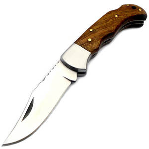 Wholesale Customized Bulk Orders Stainless Steel Folding Pocket Knife Wood Handle OEM Tactical Combat Knife High Grade - Product Image 1