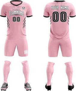 Ensemble de maillots de football unisexes personnalisés, col en V, sans manches, impression sublimée, évacuation de l'humidité, coupe athlétique, nom et numéro de l'équipe, 100% polyester - Product Image 5