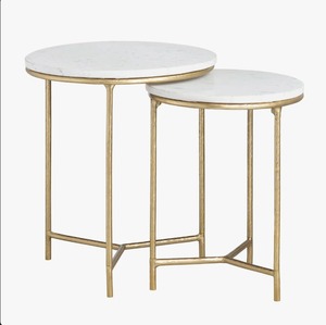 Contemporary Marble Top <b>Nesting</b> <b>Tables</b> <b>Set</b> with Gold Frame Elegant <b>Coffee</b> <b>Table</b> Furniture for Home Decor Cheap Price - Product Image 2