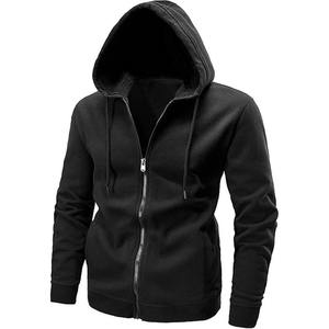 Sweat à capuche zippé en molleton épais de haute qualité pour homme, 300-500 g/m², coton, design de logo personnalisé, prix abordable - Product Image 1