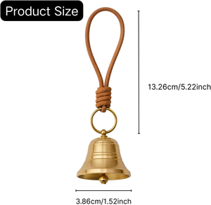 Handmade <b>Brass</b> Hanging Bell for <b>Door</b> <b>Knob</b> Traditional Decorative Bell for Home Entrance Temple Garden and Wall Decor - Product Image 2