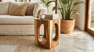 Modern Minimalist Solid Suar Wood <b>Stool</b> Handmade Natural Grain Side Table Durable Pedestal Stand For Living Room Home Decoration - Product Image 2