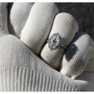 Bague en moissanite directement de l'usine, alternative au diamant de laboratoire, bague de fiançailles pour femme disponible au prix de gros - Product Image 3