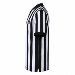 Camiseta de Árbitro Personalizada para Hombre, Rayas Blancas y Negras, Cuello en V, Manga Corta, Uniforme de Baloncesto para Oficiales, Transpirable, de Alto Rendimiento - Product Image 3