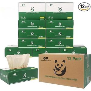 Mouchoirs en bambou 134 feuilles par boîte certifiés FSC écologiques doux pour une utilisation quotidienne à la maison hypoallergéniques - Product Image 1