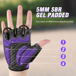 Gants de course d'été fins à demi-doigts, respirants, unisexes, avec fermeture auto-agrippante pour le cyclisme, le sport, la gym, la moto - Product Image 3