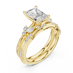 Aries Jewel 2 CT Radiant Cut E VS1 Lab Diamond Engagement Ring 14K Yellow Gold IGI Certified for Weddings Anniversary Gifts - Product Image 4