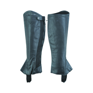 Horse Riding-Professional <b>Chaps</b> Hot Selling Men's <b>Half</b> Leather <b>Chaps</b> Custom Logo Printing Western Light Weight Customized Logo - Product Image 3