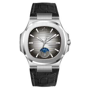 นาฬิกาข้อมืออัตโนมัติ Alexander Ferros รุ่น 6122S-01 สายหนังแซฟไฟร์ หน้าปัดแบบถัง หนังแท้ กันน้ำ สำหรับผู้ชาย - Product Image 2