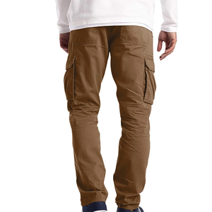 Pantalones Cargo Marrones para Hombre, Cintura Media, Cierre de Cremallera, Estilo Workwear, con Múltiples Bolsillos - Product Image 6