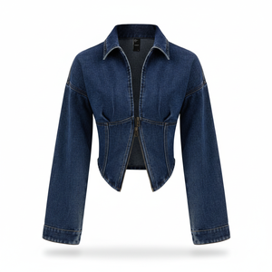 แจ็คเก็ตยีนส์แฟชั่นใหม่สำหรับผู้หญิง ผ้าแคนวาส หนังแกะ คุณภาพสูง พิมพ์ลาย แจ็คเก็ตยีนส์สำหรับผู้หญิง ขายดี - Product Image 1