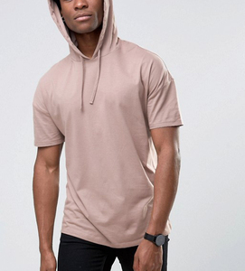 Camiseta de Manga Corta con Capucha para Hombre, Color Sólido, Corte Regular, Tejido de Punto, Estilo Casual - Product Image 4