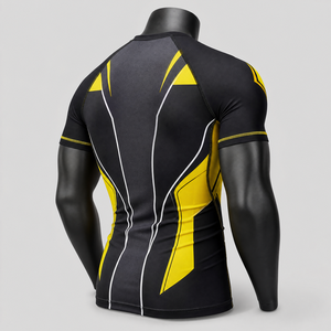 Herren Kurzarm BJJ Rash Guard Kompressionsshirt Antibakteriell Atmungsaktiv Polyester/Baumwolle Sportbekleidung für Brazilian Jiu-Jitsu - Product Image 2