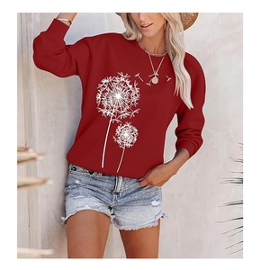 Sudadera de Algodón para Mujer, Diseño Nuevo, Lujosa, de Manga Larga, con Hombros Caídos, Estampada, Cómoda, Informal, para Invierno, Personalizada - Product Image 2