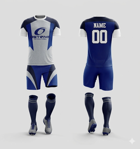 Custom Football Jersey Soccer Uniform Kit Heat-Transfer Printed Logo Short Front 100% Polyester Quick Dry Custom Team <b>Name</b> - Product Image 2