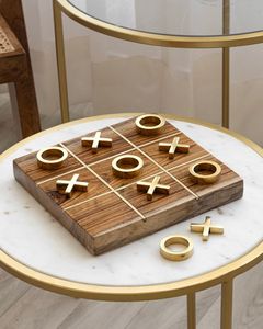 Juego de Tic Tac Toe de Madera de Lujo, 3x3, con Piezas de Latón X y O, Caja Plegable, Juego de Mesa de Estrategia - Product Image 6