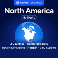 Kartu Data Perjalanan Regional Smartphone R-NA-01 Eskimo Amerika Utara Data-1GB ESIM Perjalanan Pertama di Dunia