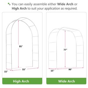 Arco da Giardino Regolabile in Metallo Bianco, Elegante Traliccio e Cancello per Recinzione - Product Image 3