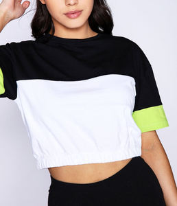 Women Crop T Shirt High Quality Custom Plain Heavyweight Organic Cotton Short Sleeve Drop Shoulder Boxy Casual Ladies Crop <b>Tops</b> - Product Image 5