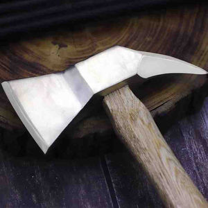 สินค้ามาใหม่ ขวานไวกิ้งเกรดอุตสาหกรรม ดีไซน์ใหม่ หัวยาว ใบมีดคู่ สแตนเลส ด้ามไม้ รับประกัน 3 ปี สำหรับกิจกรรมกลางแจ้ง - Product Image 4