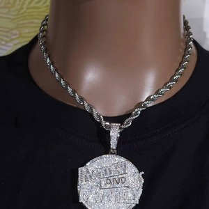 Luxury Iced Moissanite <b>Initial</b> Hip Hop Alphabet Letter Custom Name Charm <b>Pendant</b> Sterling <b>Silver</b> 18K Gold Plated Jewelry for Men - Product Image 4