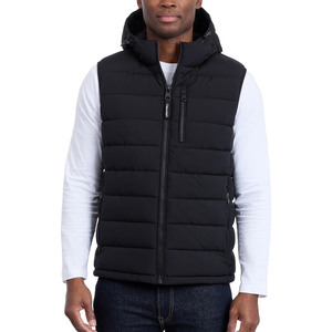 Chaleco Acolchado Blanco con Capucha para Hombre, Sin Mangas, Cierre Frontal, Cortavientos, Ropa Casual de Invierno - Product Image 3