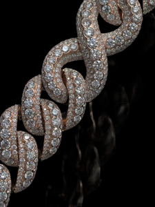 Luxury Rose Gold Plated Moissanite <b>Statement</b> <b>Necklace</b> Pave Setting Round Brilliant Cut Link Chain Unisex Party Jewelry - Product Image 3