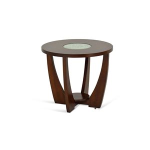 Tavoli occasionali contemporanei in stile audace espressione forme morbide e fluenti piani in vetro Merlot ciliegio mobili da soggiorno - Product Image 1
