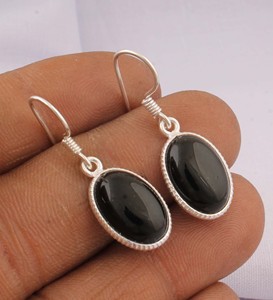 925 Sterling <b>Silver</b> Oval Lapis Lazuli Vintage Engagement Drop <b>Earrings</b> Smooth Cabochon Gemstone Wire <b>Dangle</b> <b>Earrings</b> for - Product Image 2