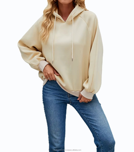 Của phụ nữ ấm cúng quá khổ sang trọng hoodie mùa đông in thẳng HEM Slouchy giảm phía trước đầy đủ bảo hiểm gân Hoodies Áo nỉ - Product Image 4