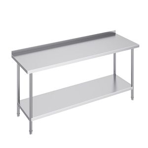 Mesa de Trabajo Comercial de Acero Inoxidable de Alta Resistencia de 24 x 72 x 36 Pulgadas, Mesa de Preparación de Alimentos de 72 Pulgadas, Mesa de Trabajo Metálica de 24 Pulgadas - Product Image 1